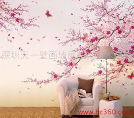 求手繪墻櫻花圖
