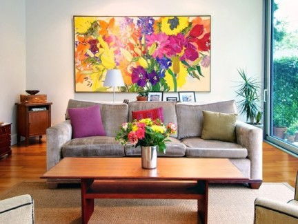 2018西安客廳手繪墻裝修效果圖 房天下裝修效果圖