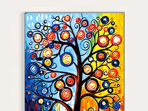 手繪招財樹幸福樹油畫高清有框畫玄關壁畫圖片素材 設計圖下載 其他其他大全 編號 15299559