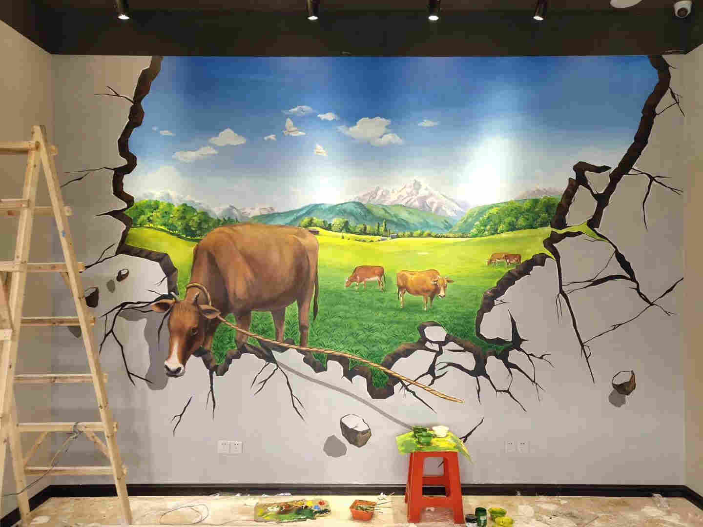 金華義烏東陽墻繪手繪墻彩繪壁畫涂鴉創作!